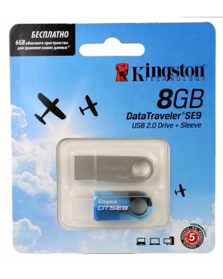 Флеш Диск Kingston 8Gb DataTraveler SE9 DTSE9H/8GB USB2.0 серебристый